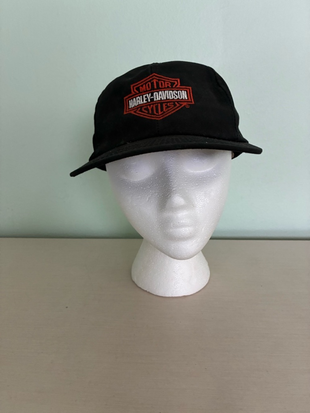 Harley-Davidson Black Cap with Orange Embroidered Shield HARLEY on back